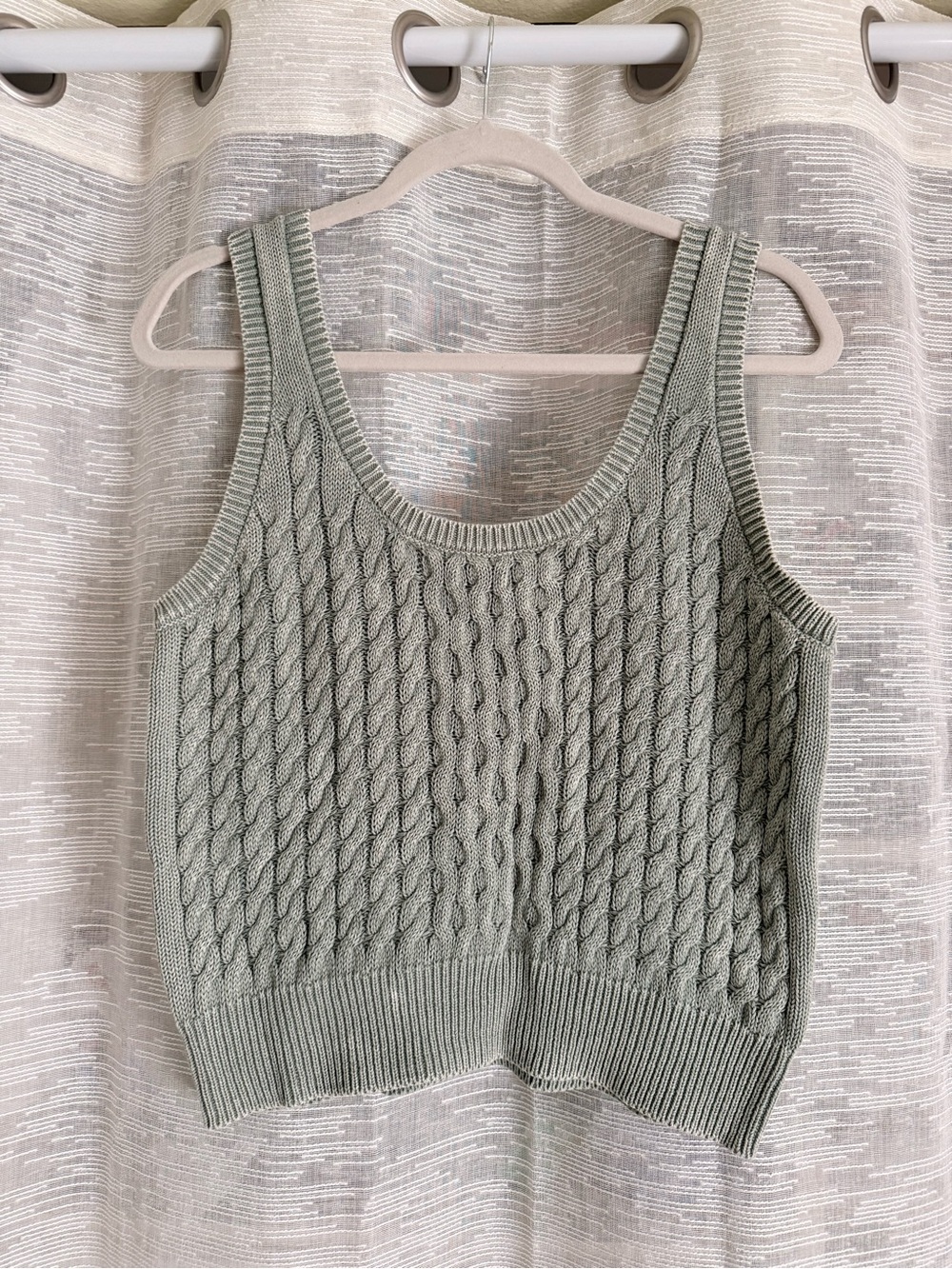 Sincerely Jule Sage Green Cable Knit Sweater